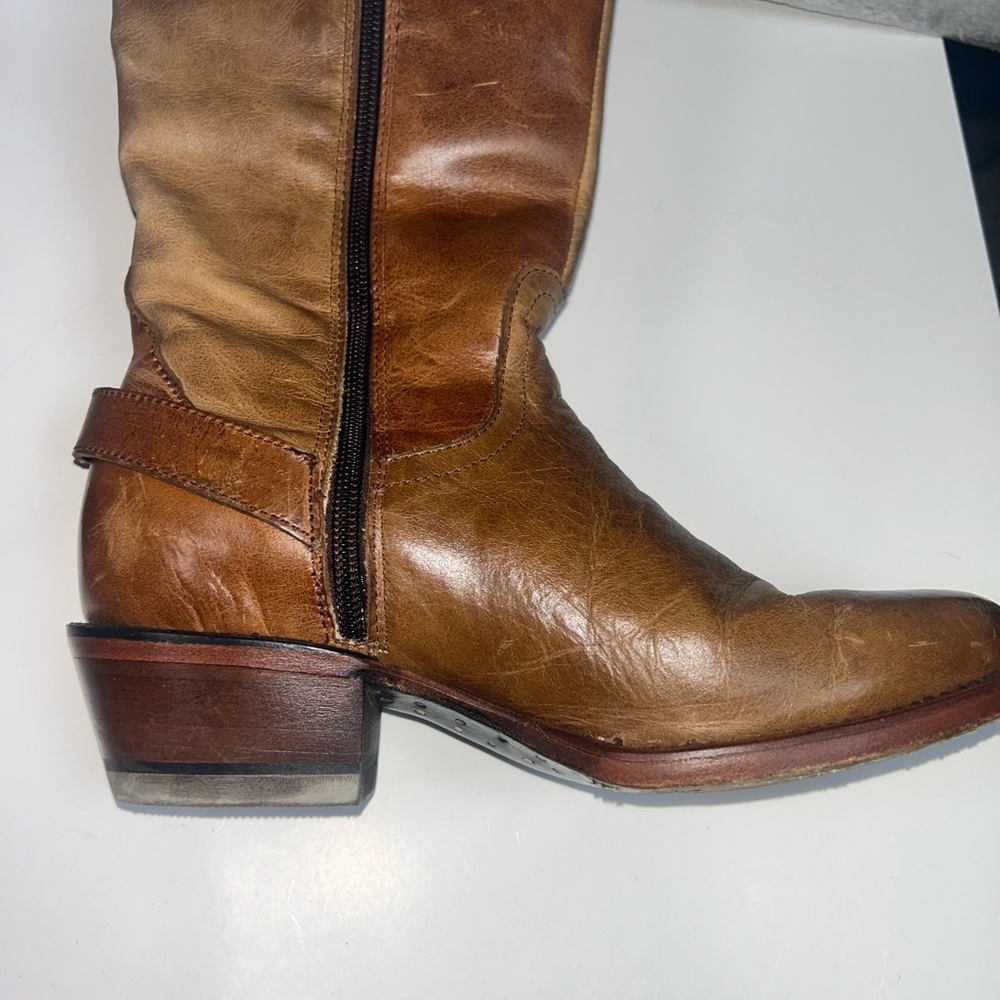Red Hawk Austria vintage tan floral leather boots - Picture 10 of 13